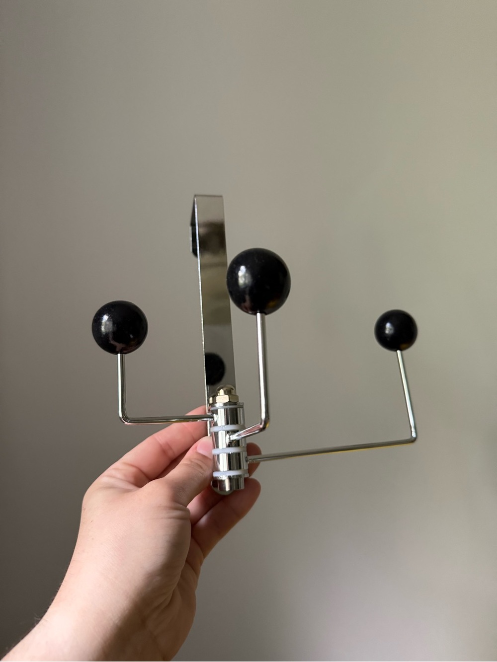 3 Hook Eames Hang-It-All Over Door Coat Herman Miller Black Chrome Metal Repro